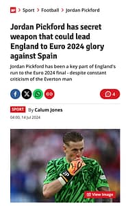 Home | Spirit of The News Calum Jones Jordan Pickford spirit of the news England Liverpool echo article England Spain euros 2020